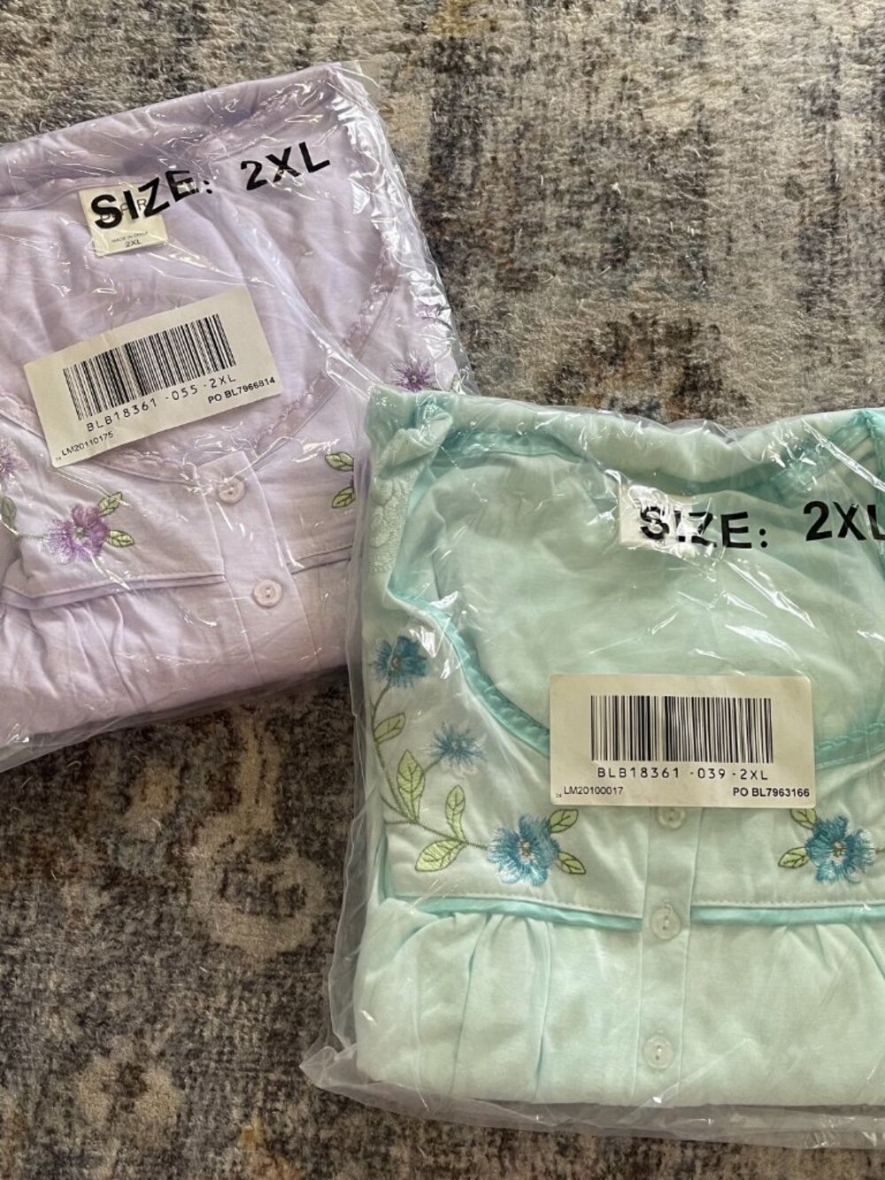 2 Blair Embroidered Vintage Cottage Core Nightgown 2XL Dressing Gown T2
